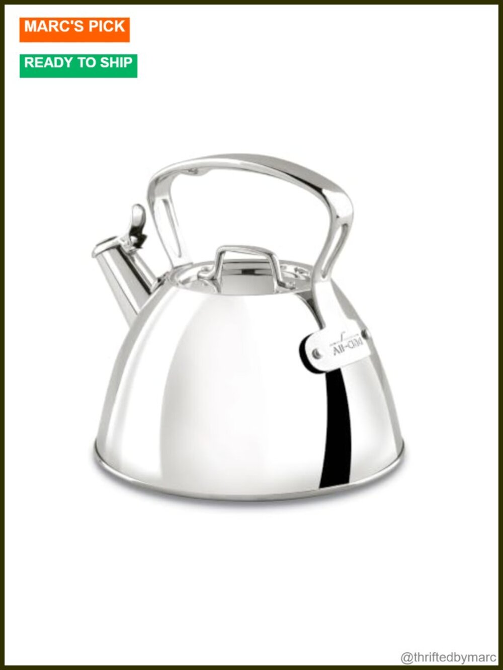 All-Clad Stainless Steel 2 Qt Stovetop Tea Kettle Whistling